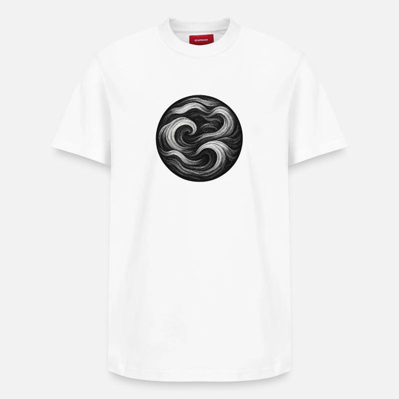 Tourbillon Noir et Blanc - T-shirt unisexe décontracté en coton Supima – de SPREAD - blanc