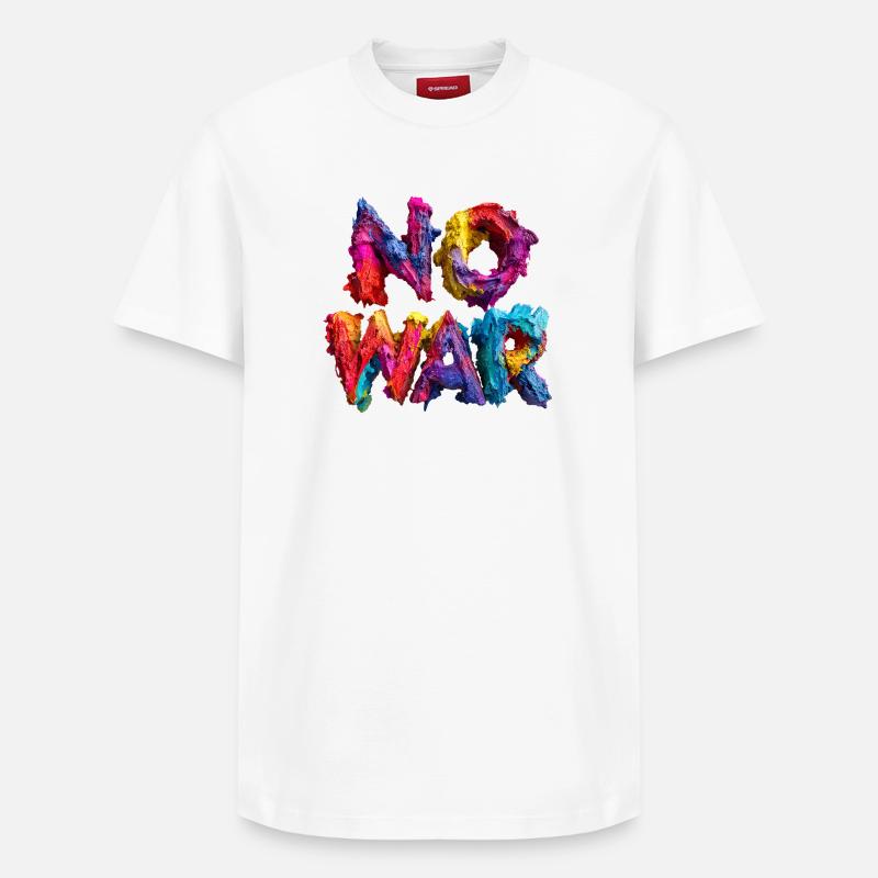 No War Farbexplosion - Relaxed Unisex Supima Cotton T-Shirt – von SPREAD - Weiß