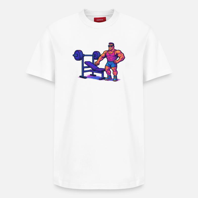Bodybuilder Gym Comic - Relaxed Unisex Supima Cotton T-Shirt – von SPREAD - Weiß