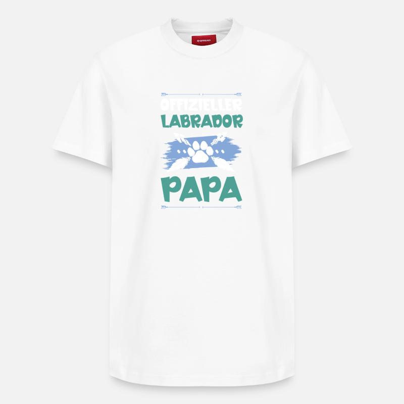 labrador hunde papa - Relaxed Unisex Supima Cotton T-Shirt – von SPREAD - Weiß