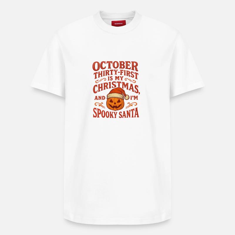 Halloween - Citrouille - 31 octobre - T-shirt unisexe décontracté en coton Supima – de SPREAD - blanc