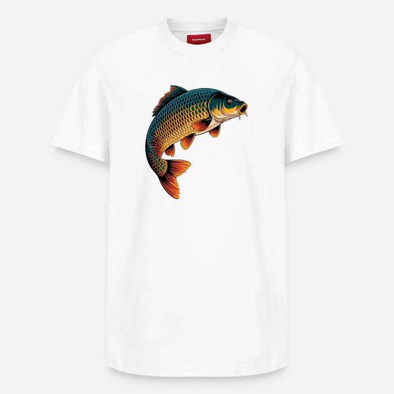 Carpe sauteuse - T-shirt unisexe décontracté en coton Supima – de SPREAD - blanc