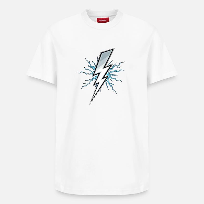 Foudre Foudre Orage Tempête actuelle - T-shirt unisexe décontracté en coton Supima – de SPREAD - blanc