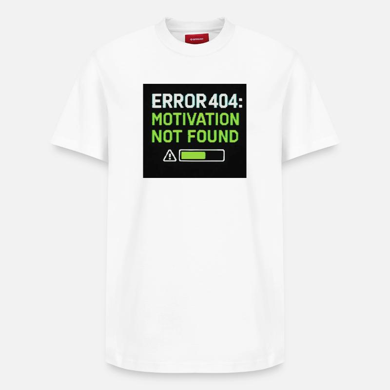 Error 404: Motivation Not Found  - Relaxed Unisex Supima Cotton T-Shirt – von SPREAD - Weiß