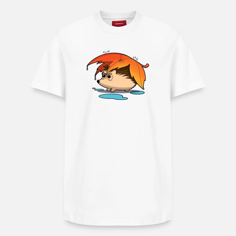 Igel unter Laubschirm - Relaxed Unisex Supima Cotton T-Shirt – von SPREAD - Weiß