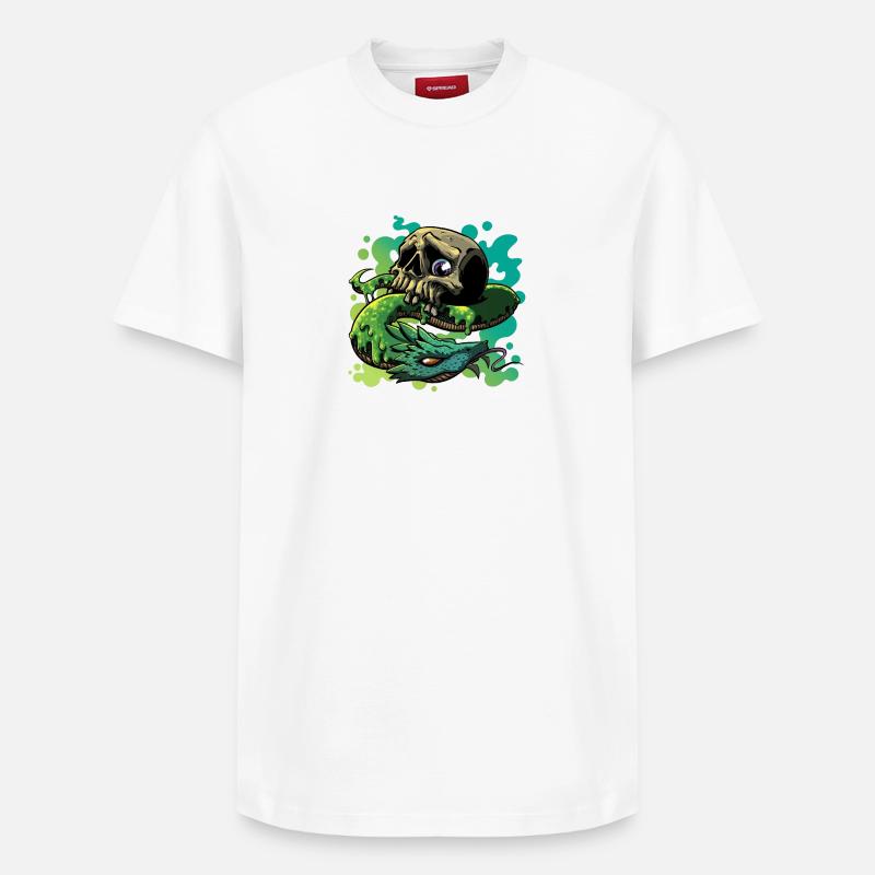 Crâne Serpent Néon - T-shirt unisexe décontracté en coton Supima – de SPREAD - blanc