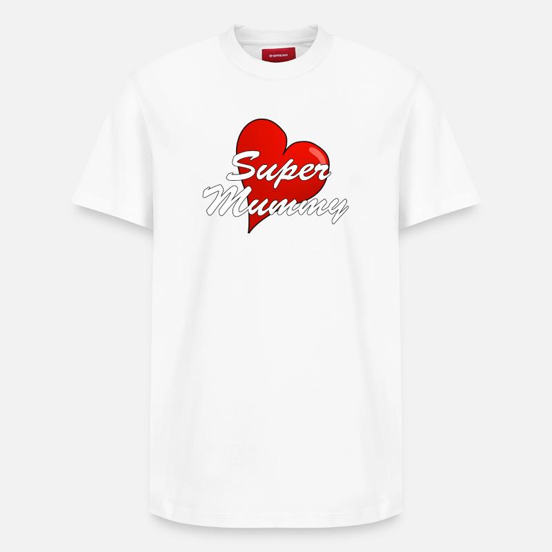SUPER MAMAN - T-shirt unisexe décontracté en coton Supima – de SPREAD - blanc