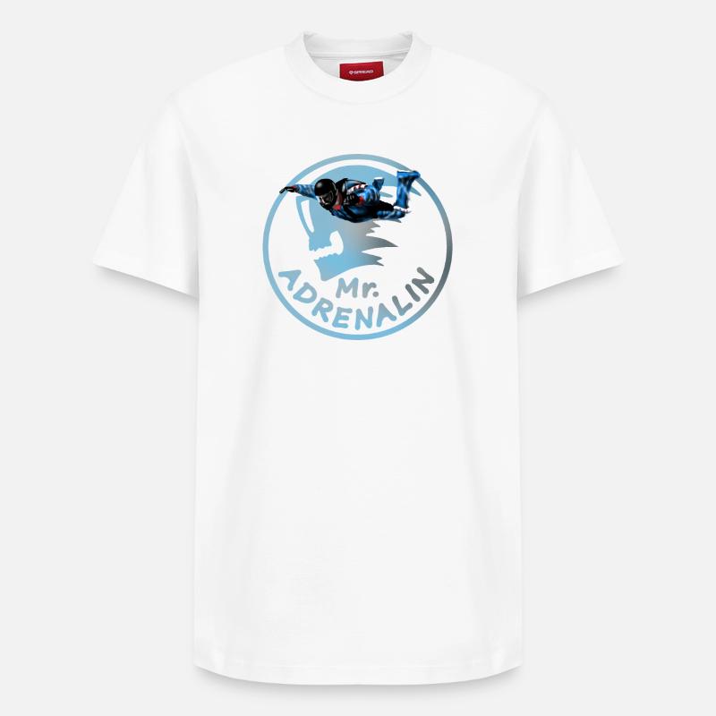M. Adrenalin Parachutiste Jump Logo - T-shirt unisexe décontracté en coton Supima – de SPREAD - blanc