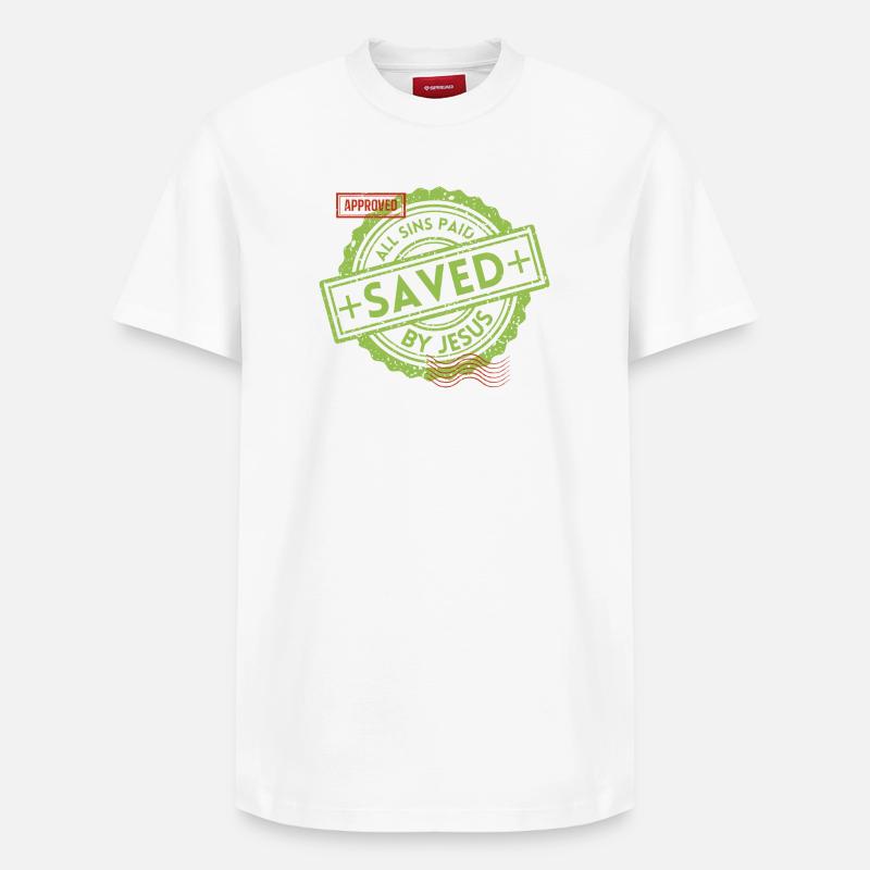 SAVED_Green_1 - T-shirt unisexe décontracté en coton Supima – de SPREAD - blanc