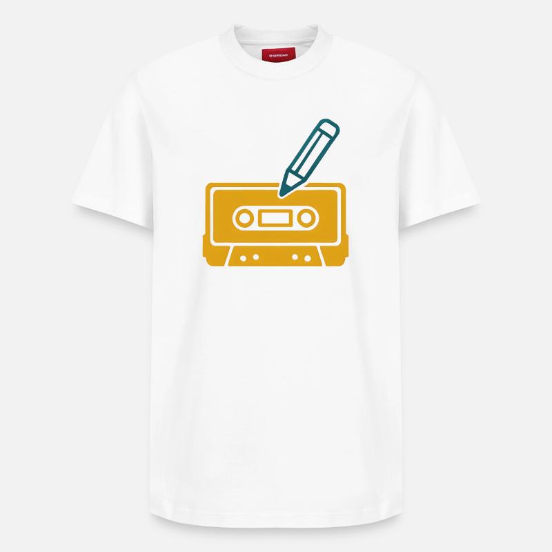 Cassette rétro au crayon - T-shirt unisexe décontracté en coton Supima – de SPREAD - blanc