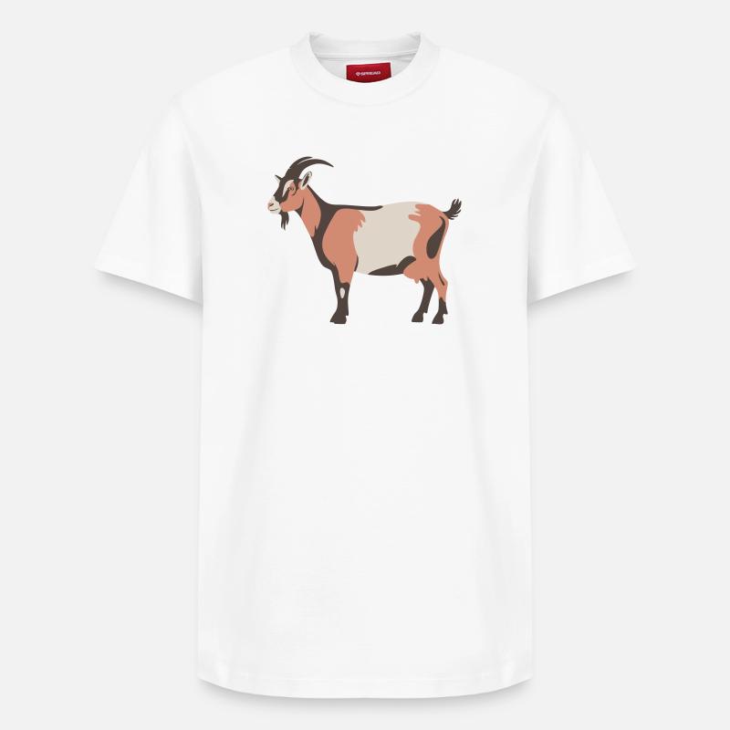 Chèvre - T-shirt unisexe décontracté en coton Supima – de SPREAD - blanc