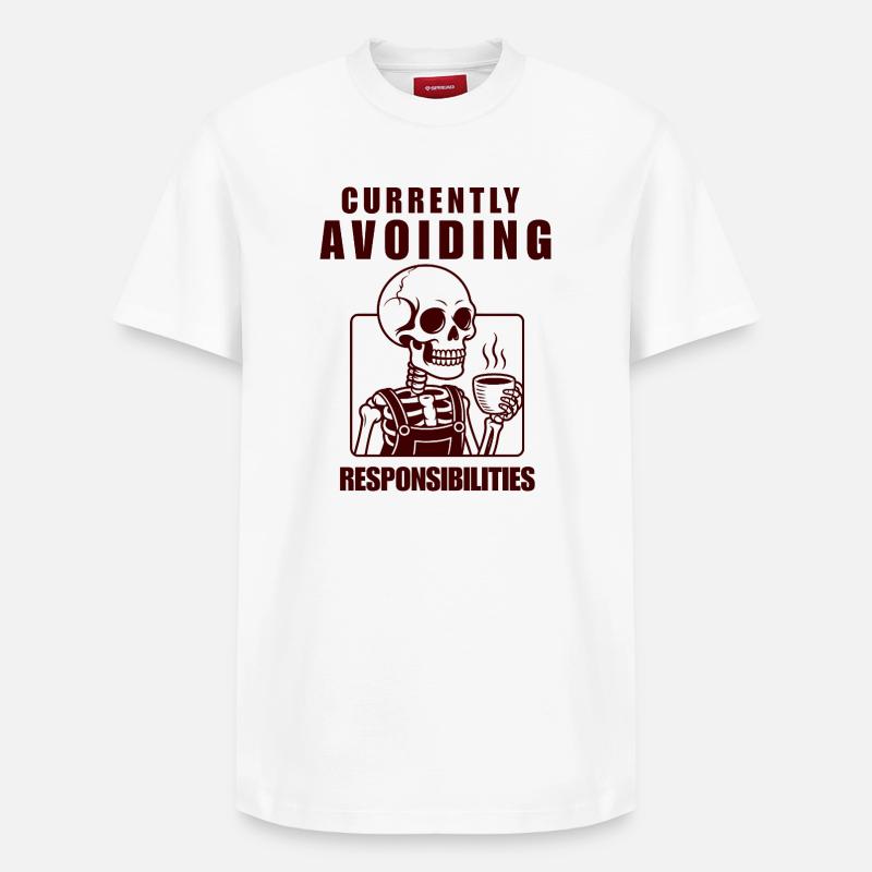 Skeleton Avoiding Responsibilities Design - Relaxed Unisex Supima Cotton T-Shirt – von SPREAD - Weiß
