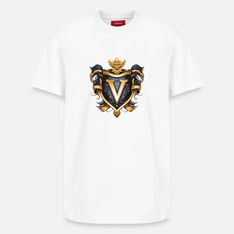 V Buchstabe Name Krone - Relaxed Unisex Supima Cotton T-Shirt – von SPREAD - Weiß