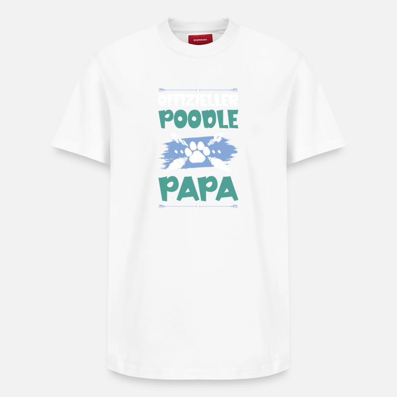 Caniche Chiens Papa - T-shirt unisexe décontracté en coton Supima – de SPREAD - blanc
