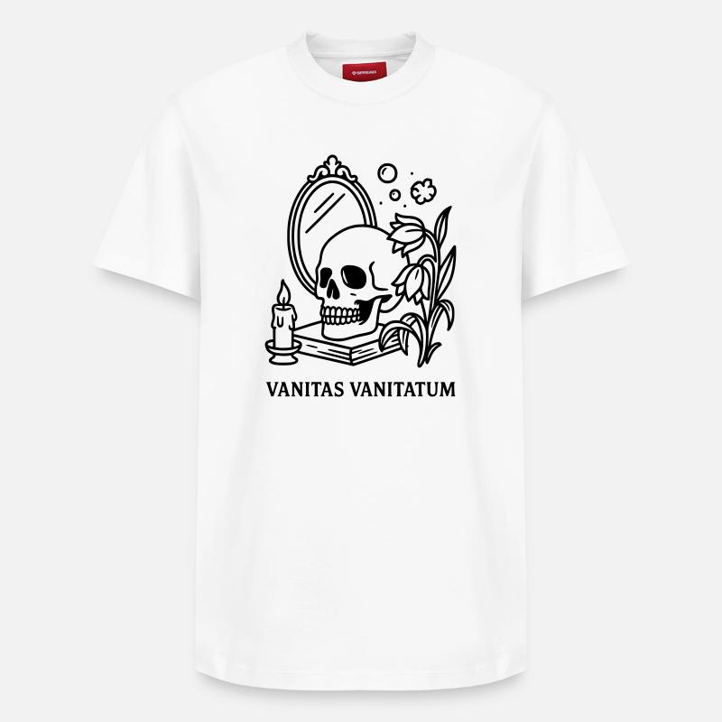 Memento mori vanitas vanitatum - T-shirt unisexe décontracté en coton Supima – de SPREAD - blanc