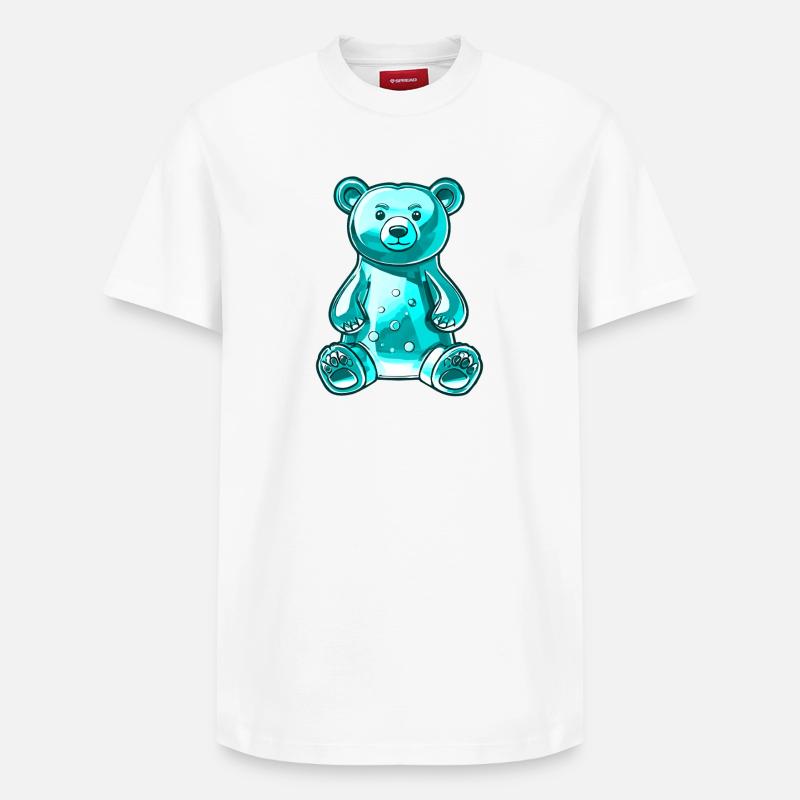 Ourson gommeux Turquoise - T-shirt unisexe décontracté en coton Supima – de SPREAD - blanc