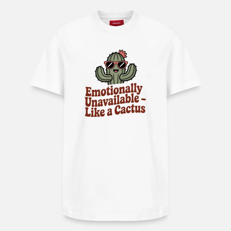 Humeur végétale – Cactus - T-shirt unisexe décontracté en coton Supima – de SPREAD - blanc