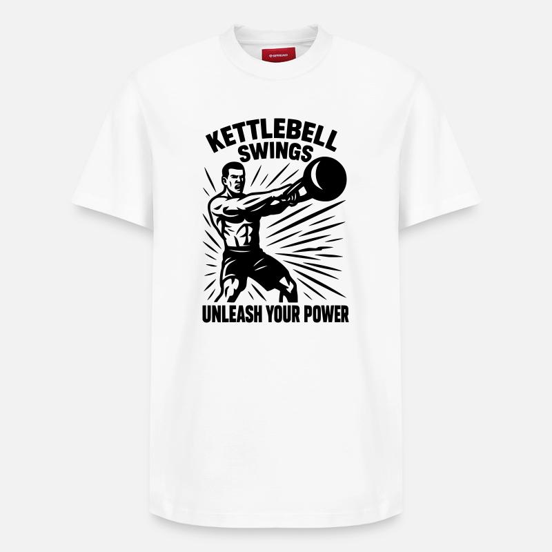 Kettlebell Workout - Relaxed Unisex Supima Cotton T-Shirt – by SPREAD - white