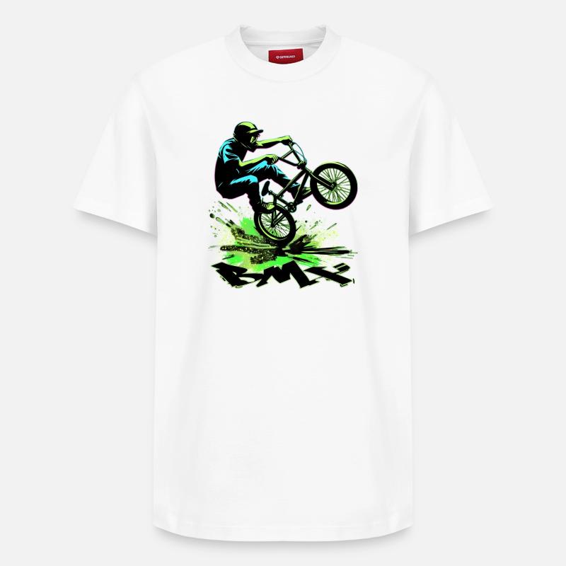 Vélo BMX - T-shirt unisexe décontracté en coton Supima – de SPREAD - blanc