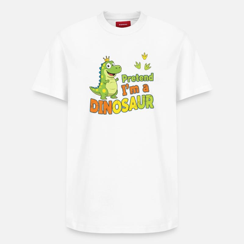 Faire semblant d’être un dinosaure - T-shirt unisexe décontracté en coton Supima – de SPREAD - blanc