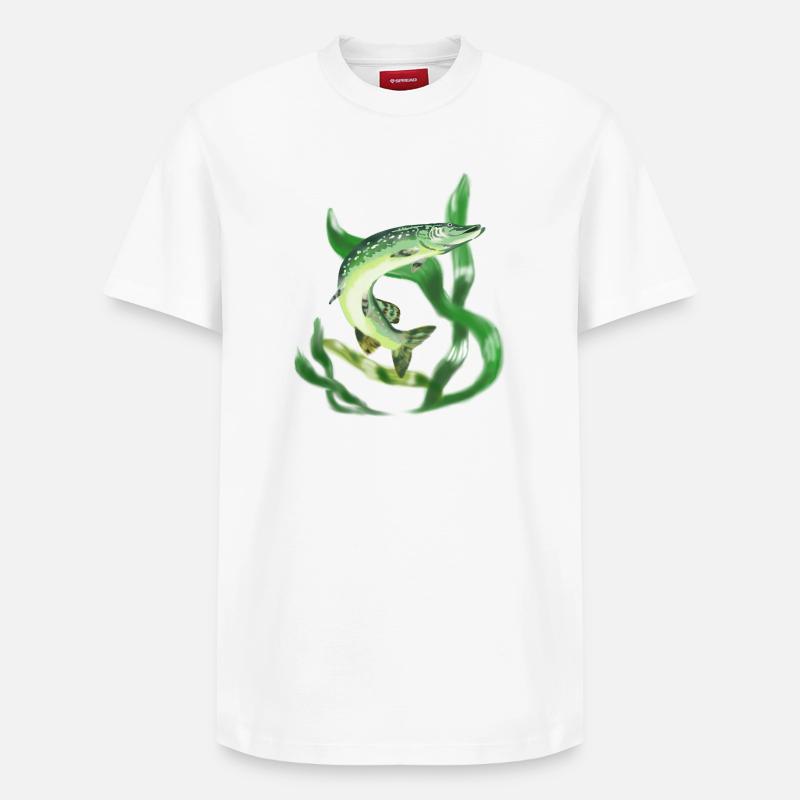 Brochet - T-shirt unisexe décontracté en coton Supima – de SPREAD - blanc