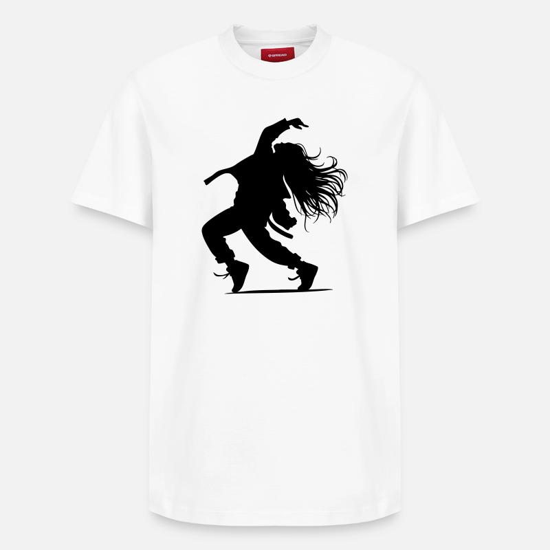 B-Girl Silhouette – Breakdance Groove - T-shirt unisexe décontracté en coton Supima – de SPREAD - blanc