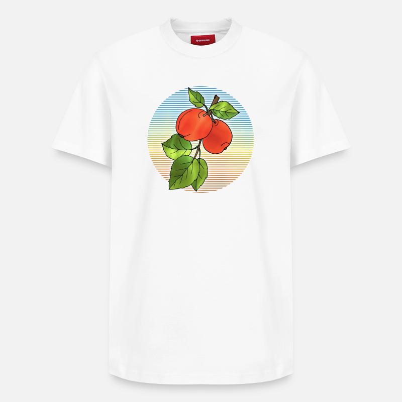 Pommes - T-shirt unisexe décontracté en coton Supima – de SPREAD - blanc