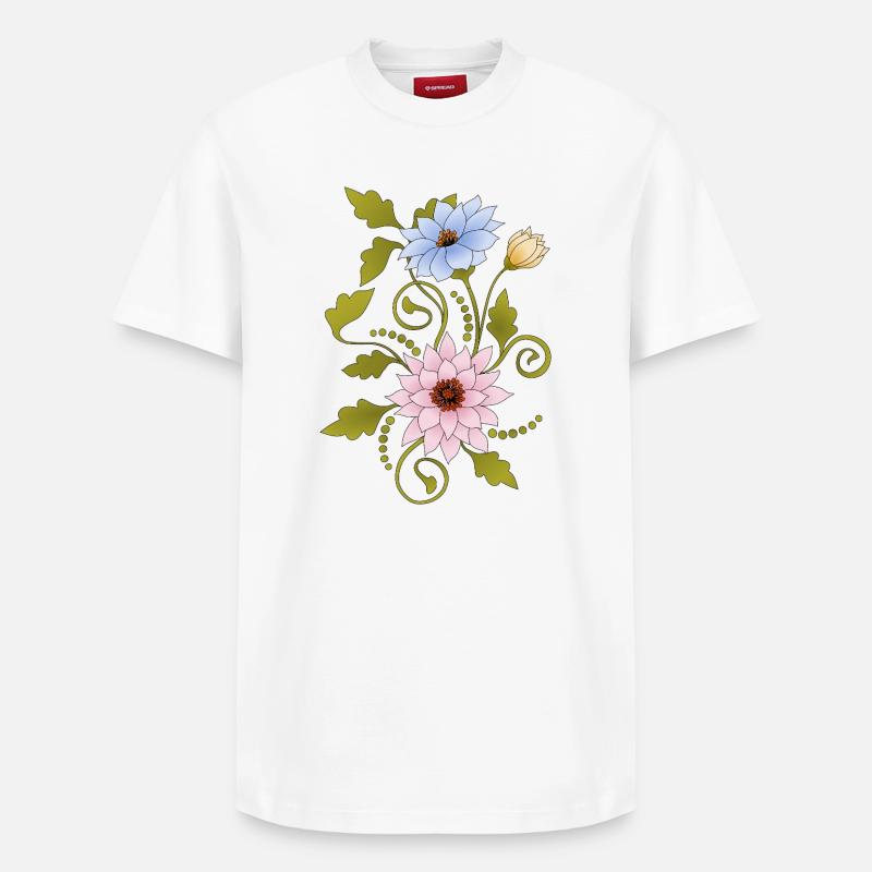 Fleur - T-shirt unisexe décontracté en coton Supima – de SPREAD - blanc