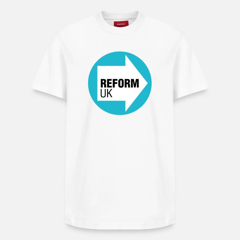Reform des britischen Logos - Relaxed Unisex Supima Cotton T-Shirt – von SPREAD - Weiß