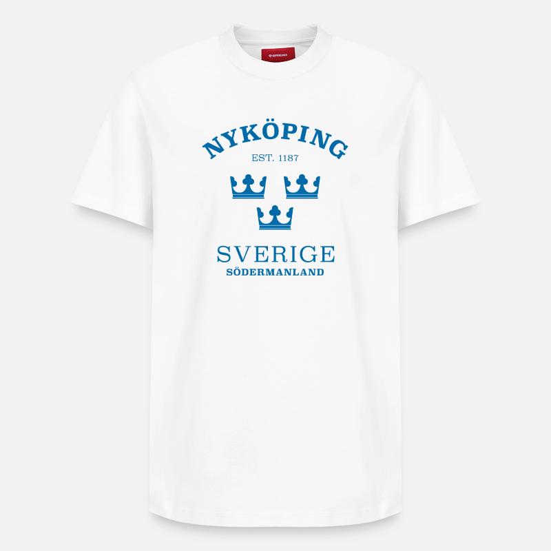 Nyköping, Sverige, Suède - T-shirt unisexe décontracté en coton Supima – de SPREAD - blanc