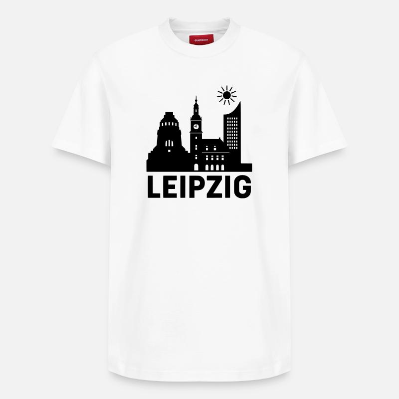 Leipzig Silhouette - T-shirt unisexe décontracté en coton Supima – de SPREAD - blanc