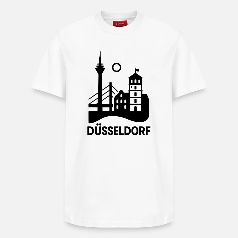 Silhouette de Düsseldorf - T-shirt unisexe décontracté en coton Supima – de SPREAD - blanc