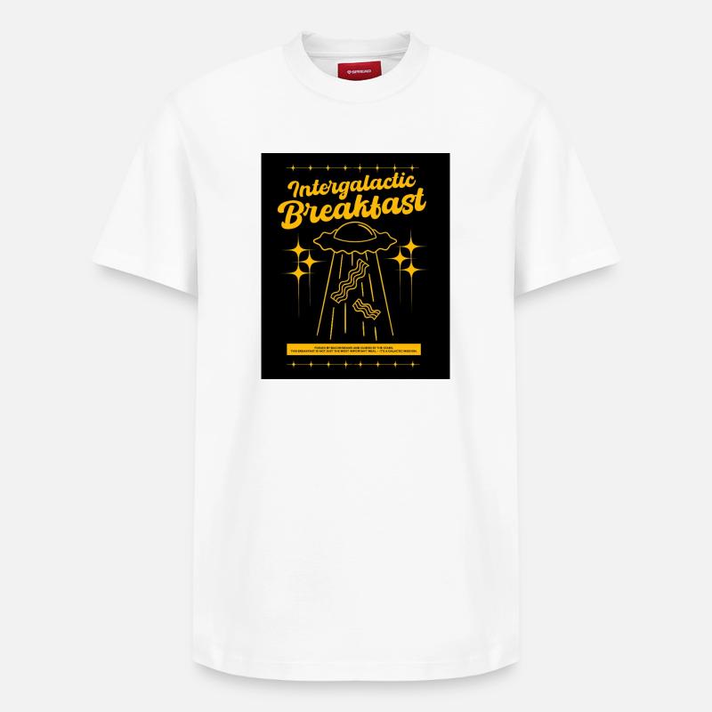 Intergalactic Breakfast - Relaxed Unisex Supima Cotton T-Shirt – by SPREAD - white