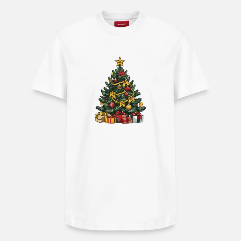 Sapin Noël - T-shirt unisexe décontracté en coton Supima – de SPREAD - blanc