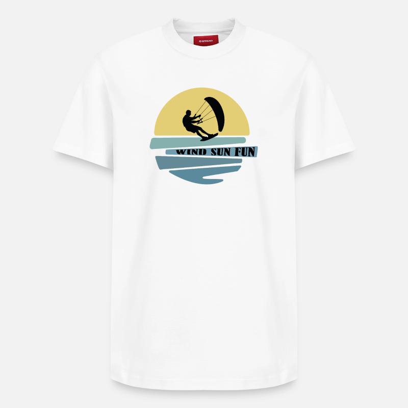 Vent Soleil Fun Kitesurfeur - T-shirt unisexe décontracté en coton Supima – de SPREAD - blanc