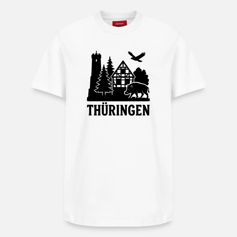 Thuringia Silhouette - Relaxed Unisex Supima Cotton T-Shirt – by SPREAD - white