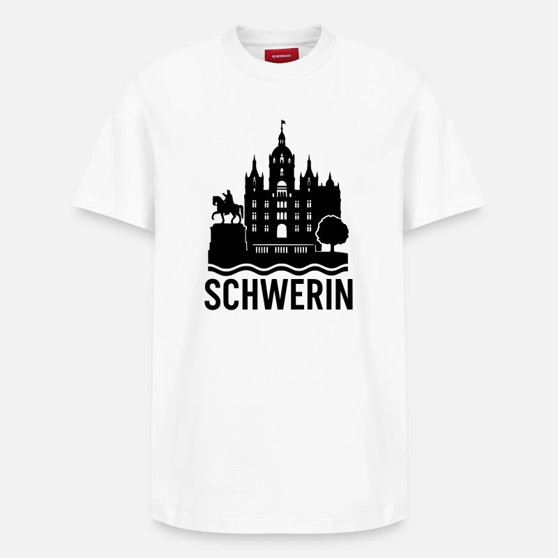 schwerin silhouette - Relaxed Unisex Supima Cotton T-Shirt – von SPREAD - Weiß