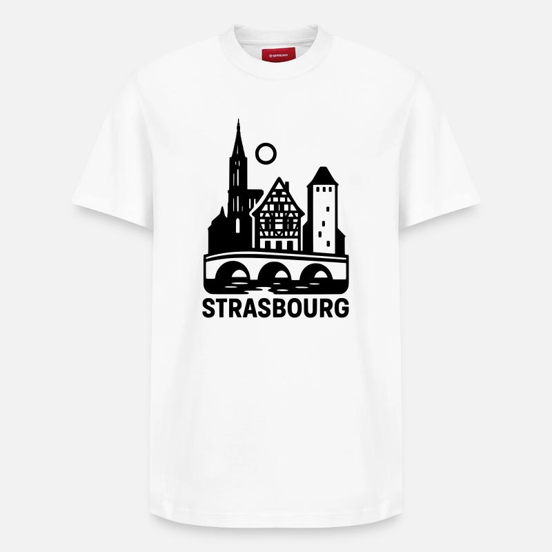 Strasbourg Silhouette - T-shirt unisexe décontracté en coton Supima – de SPREAD - blanc