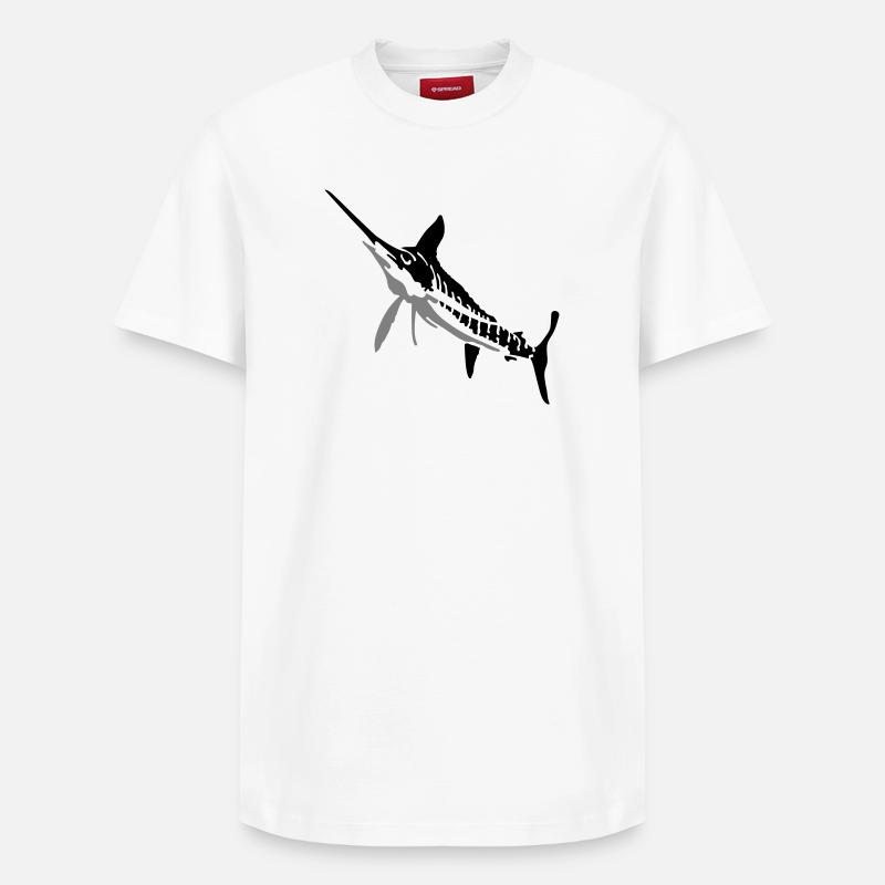 Speerfisch - Relaxed Unisex Supima Cotton T-Shirt – von SPREAD - Weiß