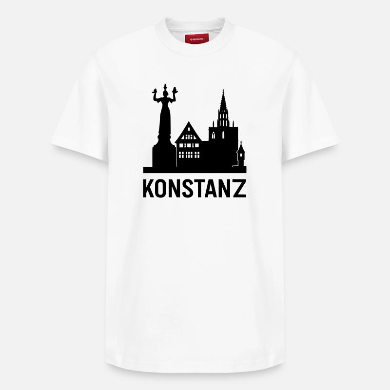 konstanz bodensee silhouette - Relaxed Unisex Supima Cotton T-Shirt – von SPREAD - Weiß