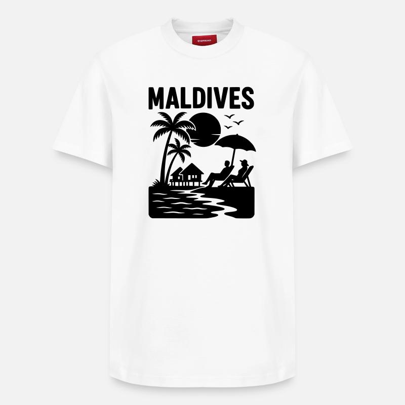 Malediven Maldives - T-shirt unisexe décontracté en coton Supima – de SPREAD - blanc