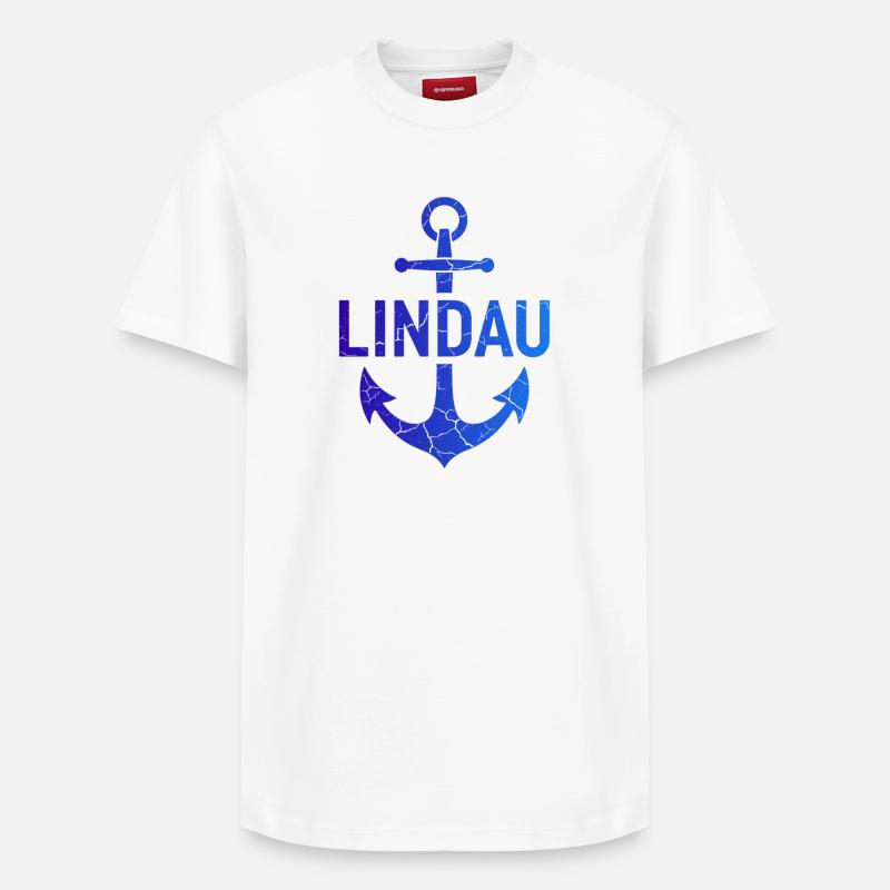 Anker Lindau Bodensee - Relaxed Unisex Supima Cotton T-Shirt – von SPREAD - Weiß