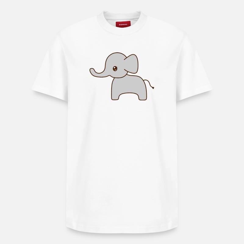 Croquis d’éléphant gris doux - T-shirt unisexe décontracté en coton Supima – de SPREAD - blanc