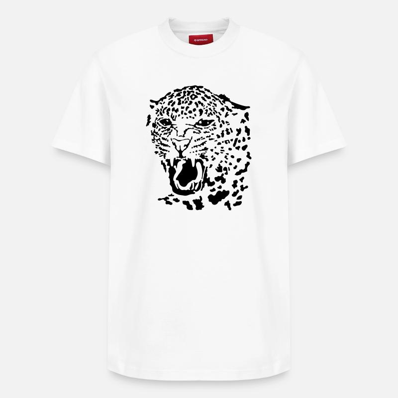Leopard - Relaxed Unisex Supima Cotton T-Shirt – von SPREAD - Weiß