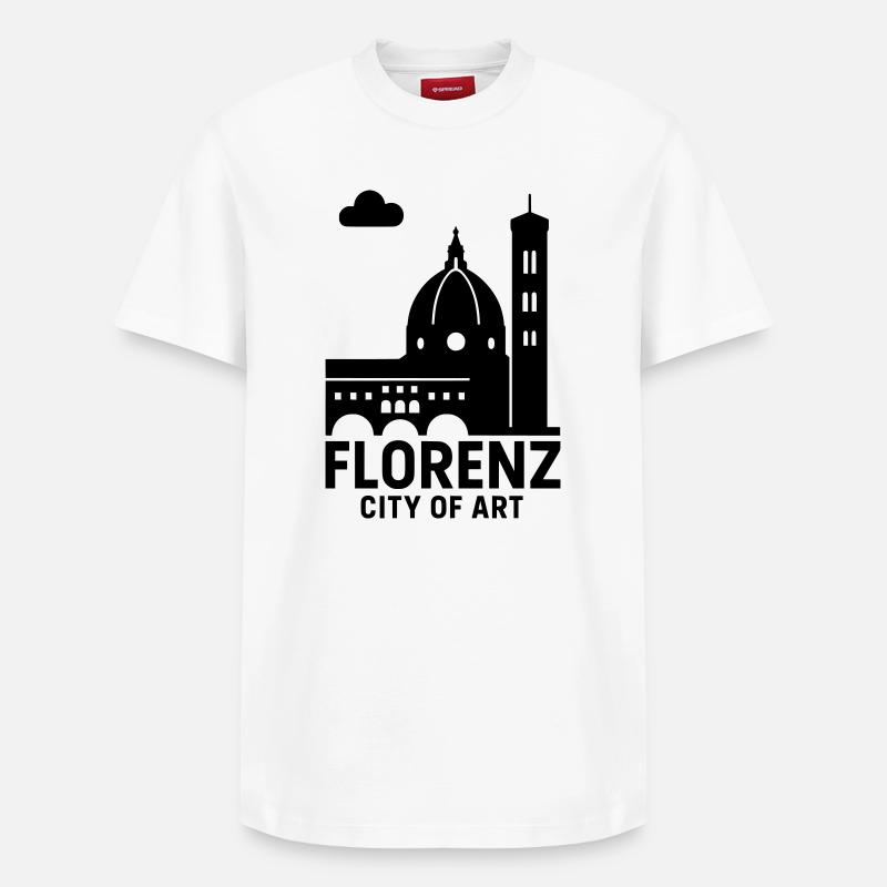 Florence Italie Silhouette - T-shirt unisexe décontracté en coton Supima – de SPREAD - blanc