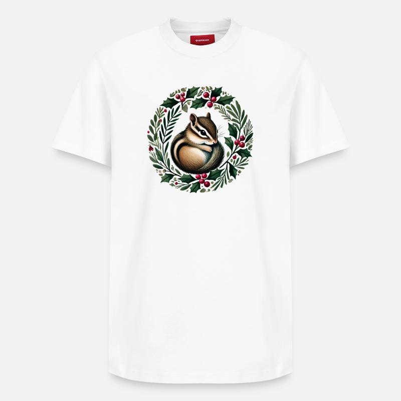 Stechpalmenkranz Eichhörnchen Charm - Relaxed Unisex Supima Cotton T-Shirt – von SPREAD - Weiß