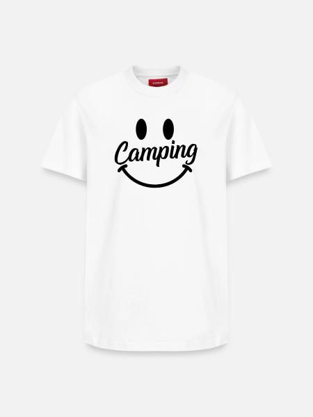 Sourire de camping - T-shirt unisexe décontracté en coton Supima – de SPREAD - blanc
