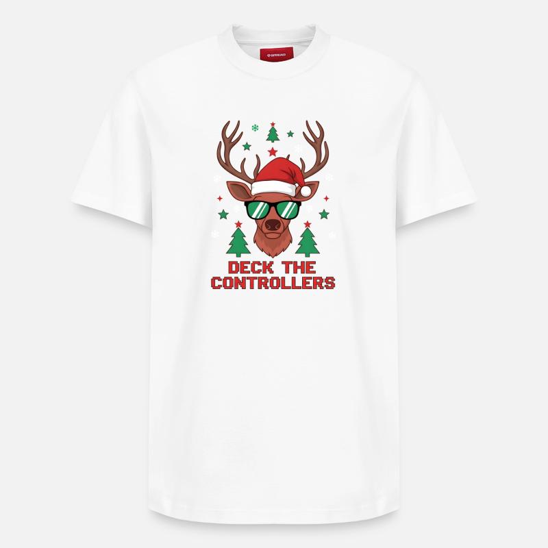 Deck die Controller Rentiere - Relaxed Unisex Supima Cotton T-Shirt – von SPREAD - Weiß