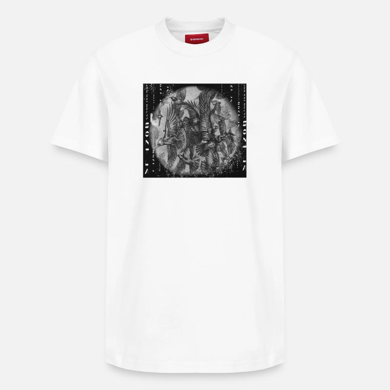 Les oiseaux - T-shirt unisexe décontracté en coton Supima – de SPREAD - blanc