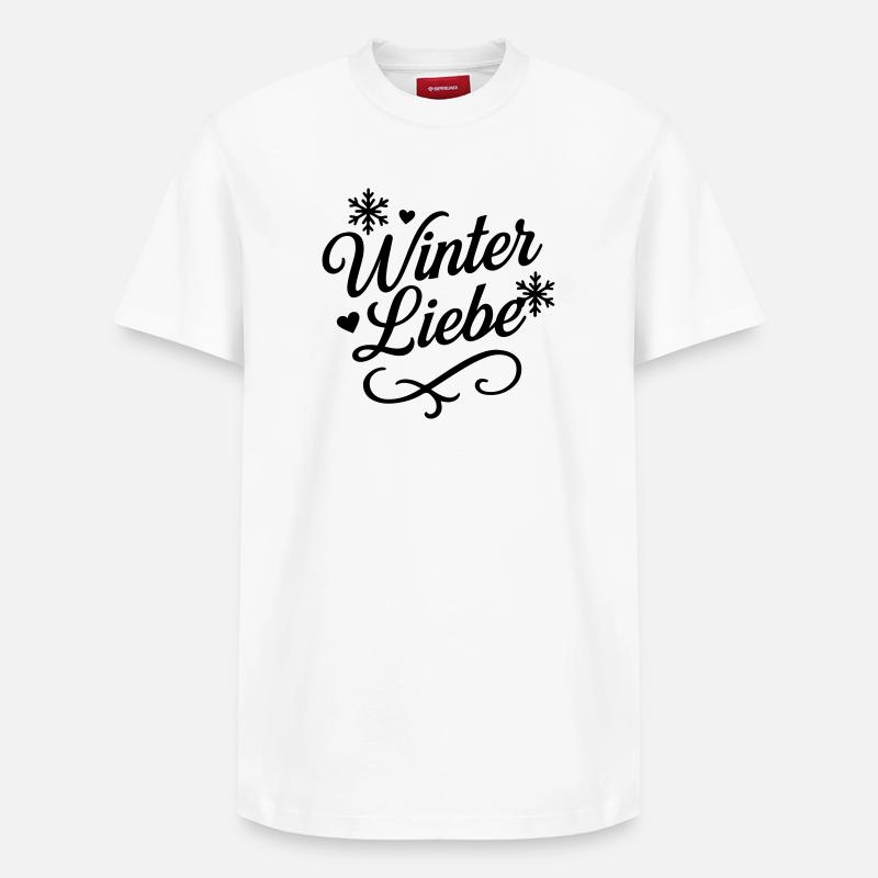 Winter Liebe Spruch - Relaxed Unisex Supima Cotton T-Shirt – von SPREAD - Weiß